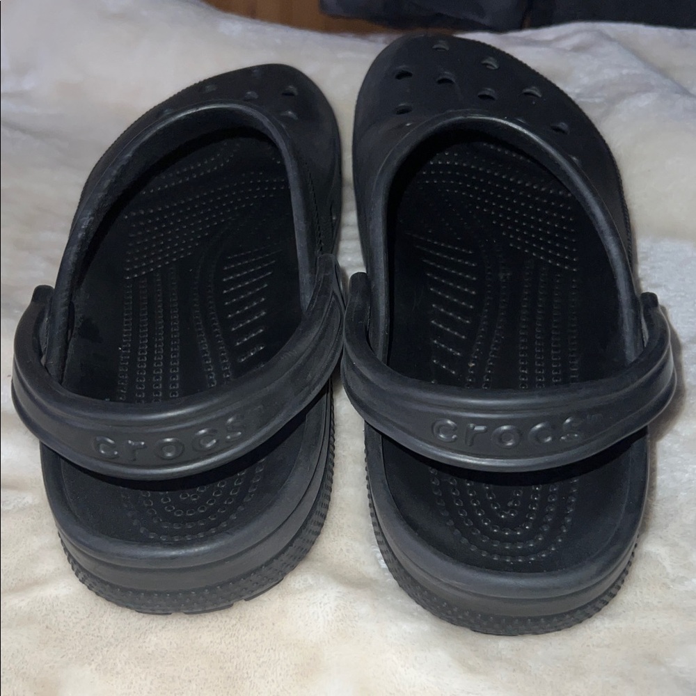 CROCS 🩴 LK NW VEGAN BLACK VENTED HEEL STRAP NON-SLIP SOLES CLOGS SHOES Men’s 13 - Picture 9 of 11